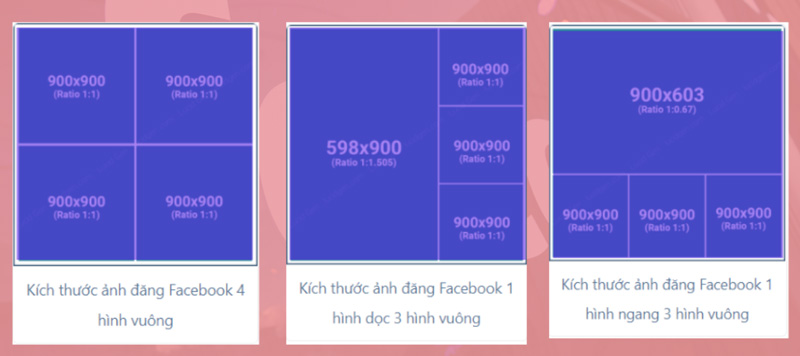 Tiêu chuẩn kích thước ảnh Facebook 2023 với 4 ảnh 